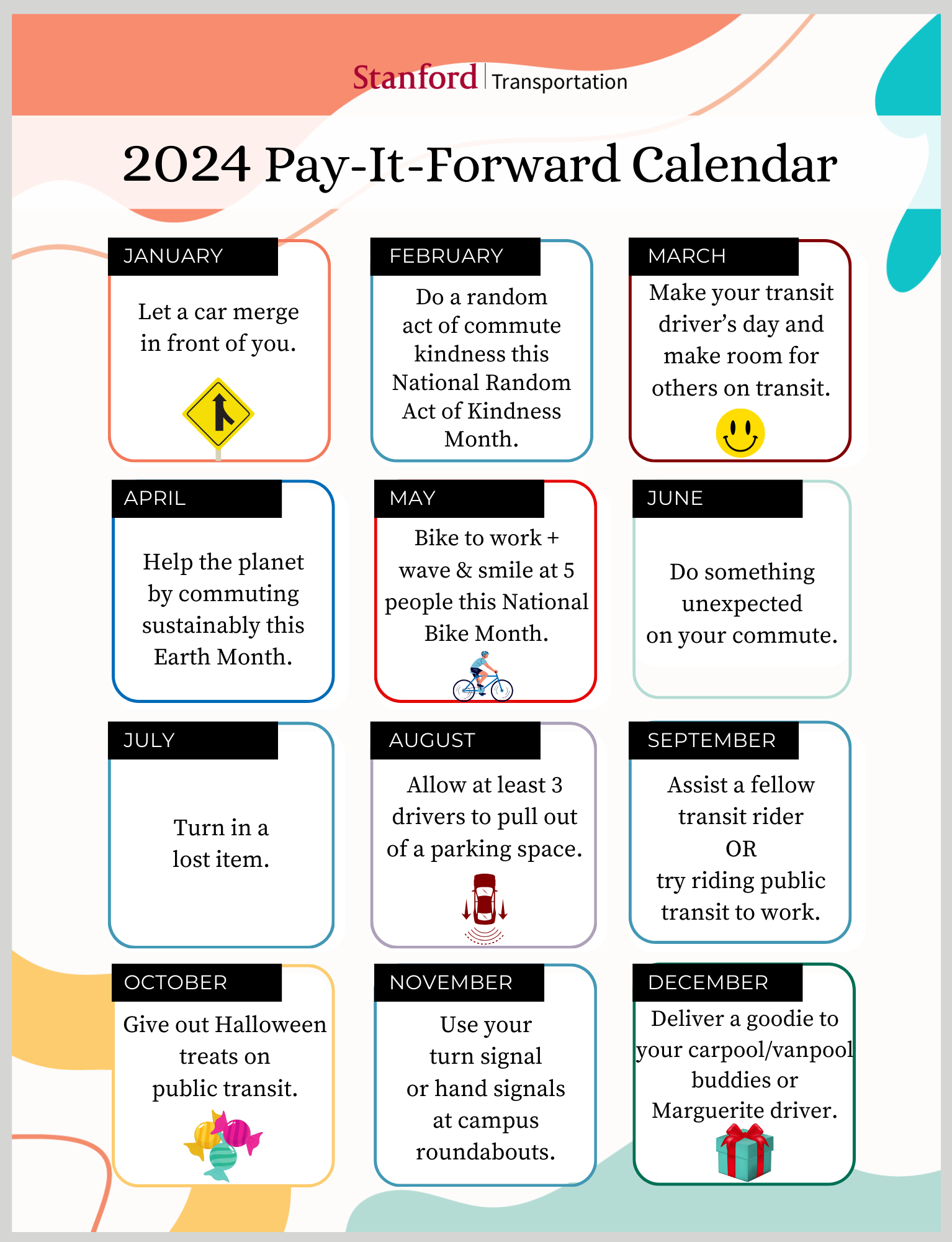 Pay it forwad calendar