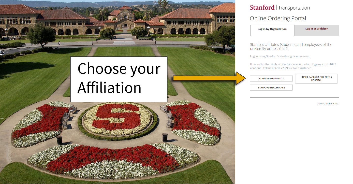Stanford Affiliates: How to Sign in to the NuPark Portal - Step 2