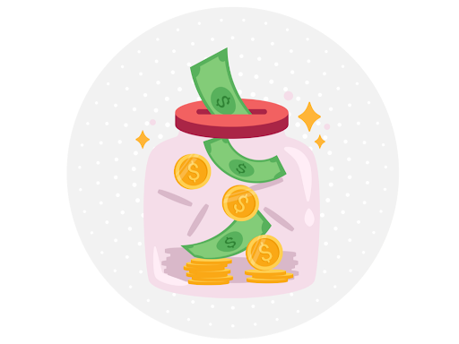 illustration of coin jar