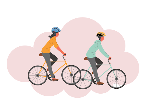 illustration of two cyclists