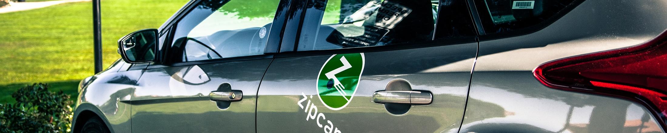 close up of parked zipcar