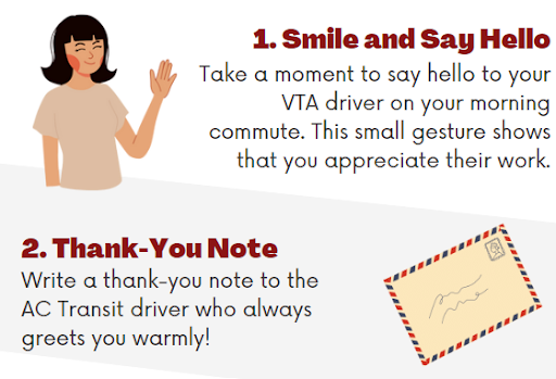 #1 Smile and Say Hello. #2 Thank-you note
