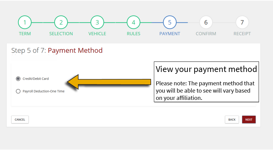 step 8 - view your payment method