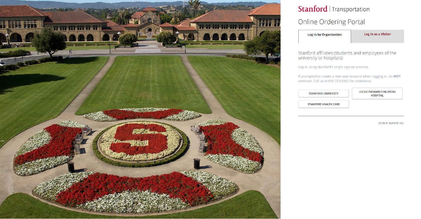Stanford Visitors:  How to Sign In to the NuPark Portal -1