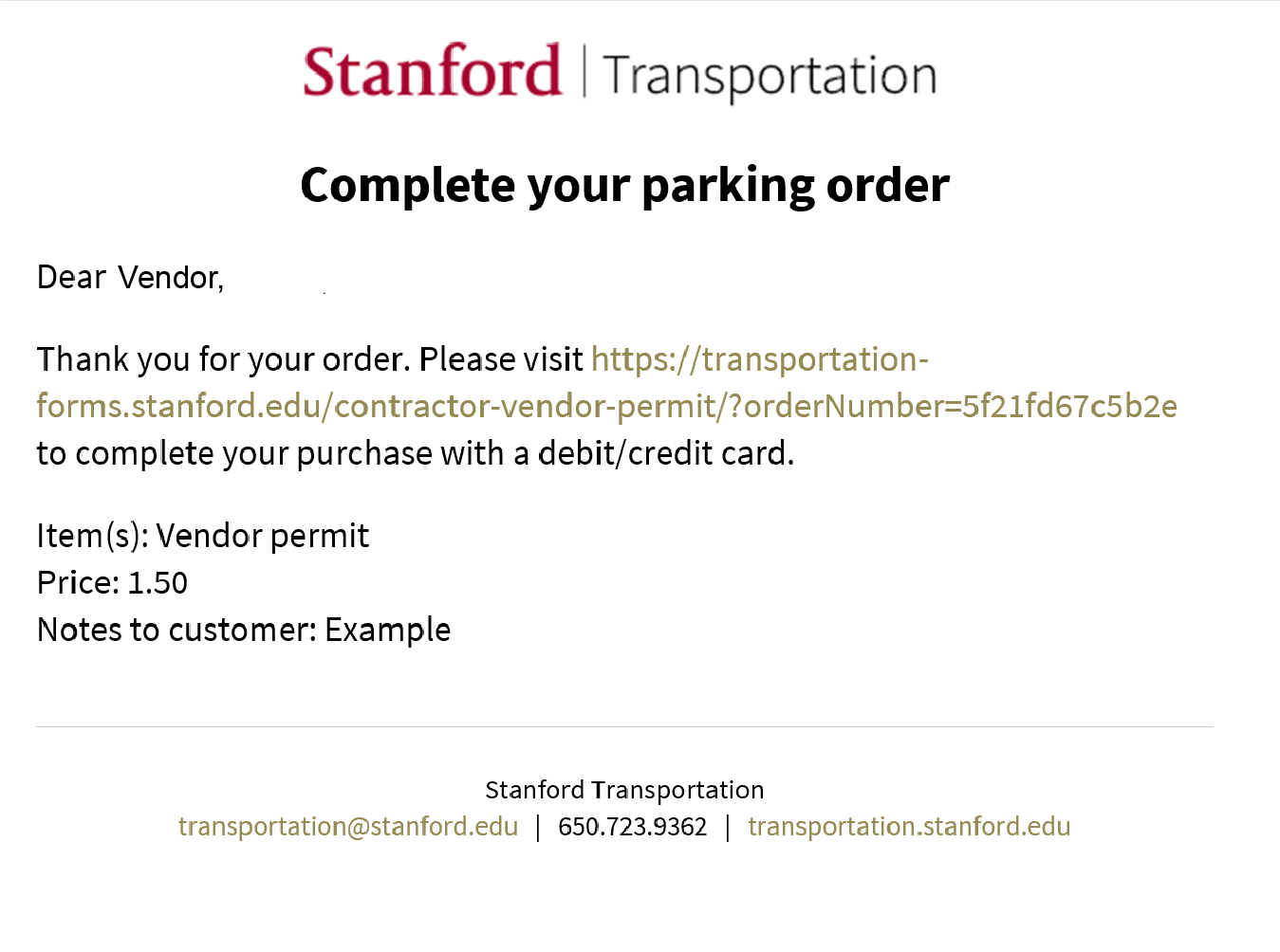 Step 3 - how to purchase permits for a stanford vendor