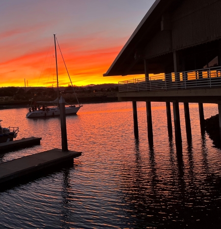 photo of sunset at Redwood City Marina