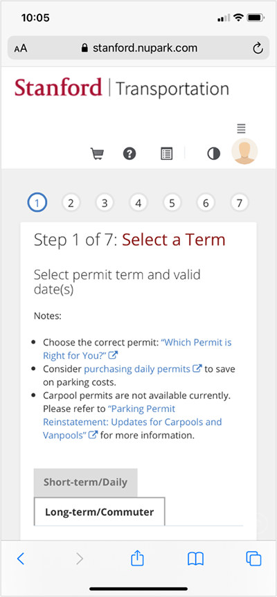 Step 4 - Select Long-Term Permit