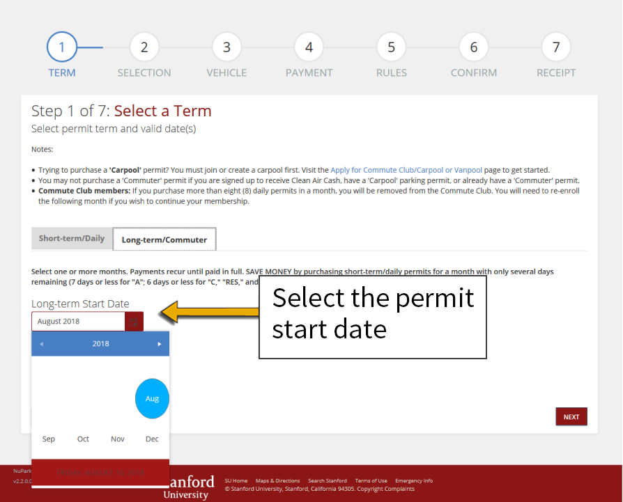 How to Order a Long-Term Parking Permit - Step 4