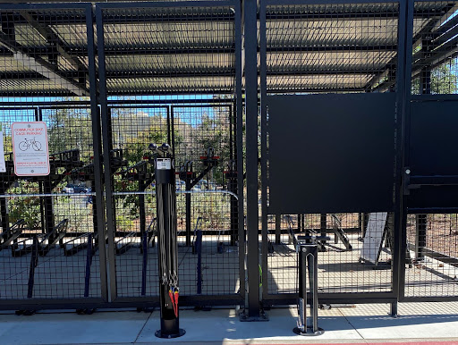 The newest bike cage at the Center for Academic Medicine is a great example of efficient land use and state-of-the-art amenities, including one of our bike repair stations now located at all of our bike cage locations.
