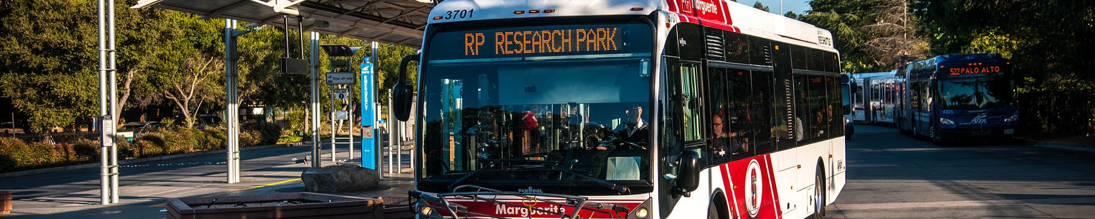 Marguerite Shuttle bus at Palo Alto Transit Center