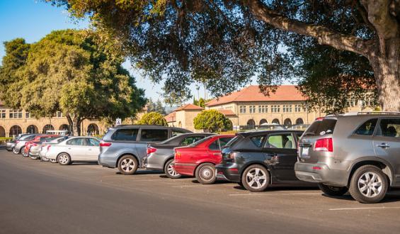 Vehicles parked at Stanford