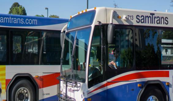 SamTrans buses lined up