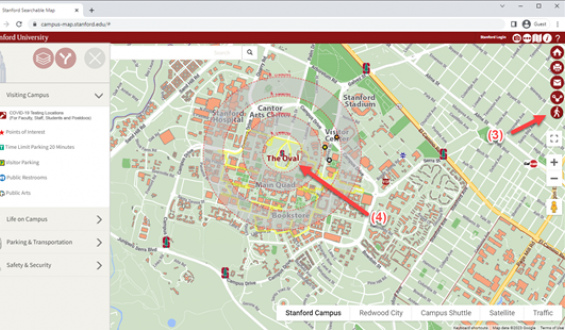 Walking Times on Campus Map