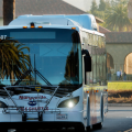 Marguerite Shuttle on Palm Drive at Stanford University Campus